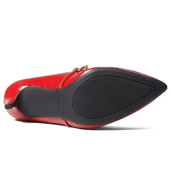 Juicy Couture Tommi Women's US 8 Red Snakeskin Stiletto Heel Ankle Boots RHS7329 - Picture 9 of 10